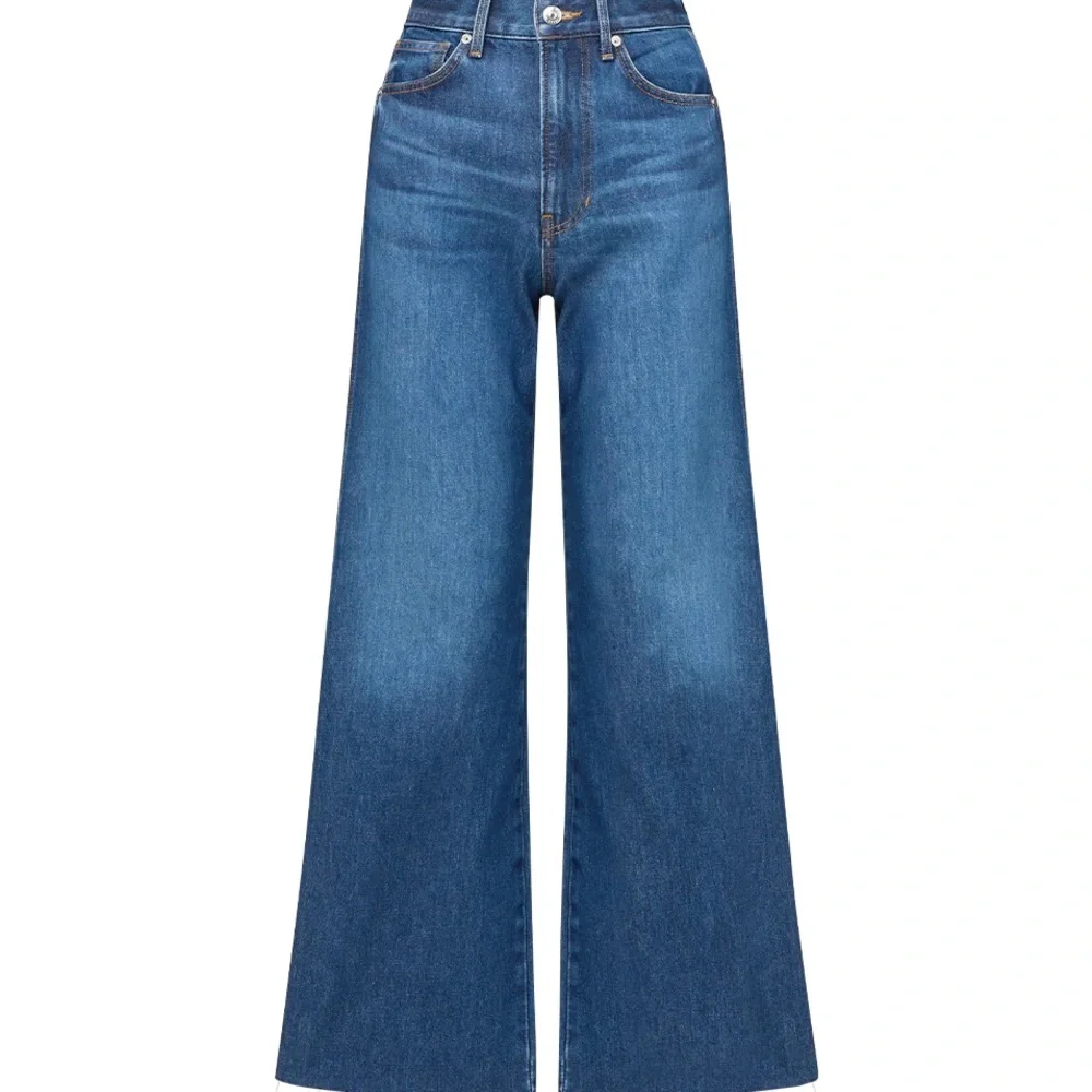 VERONICA BEARD Taylor Cropped High Rise Wide Leg in Bright Blue NWT. - Picture 1 of 6